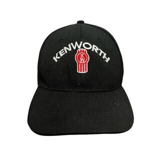 Kenworth Spellout‎ Red Emblem Logo Black Wool Blend Baseball Cap Strapback Hat